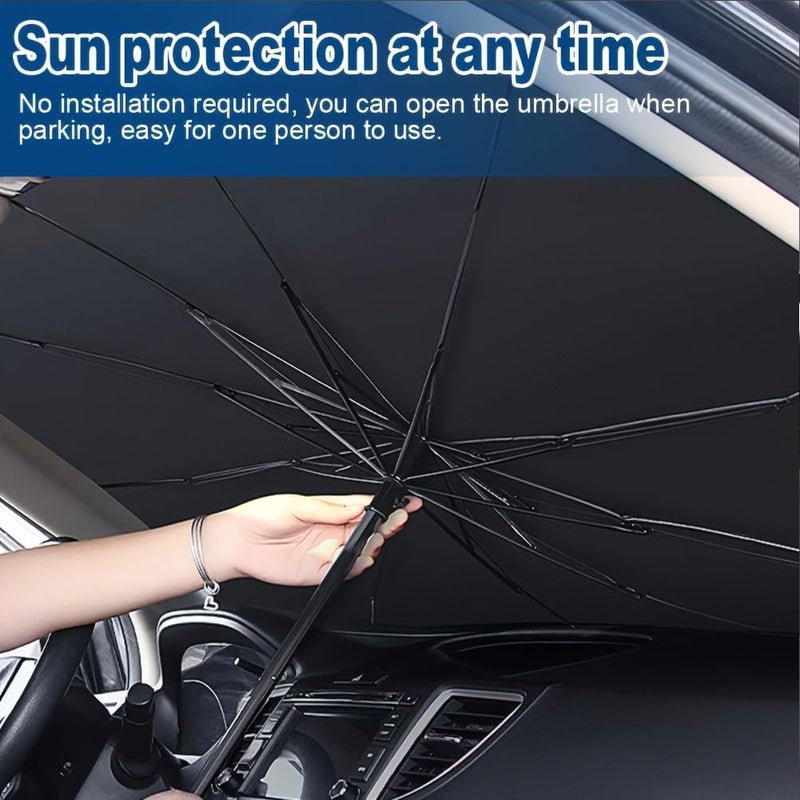 Foldable Windshield Sun Shade Umbrella, 55" x 31" Reflective Car Window Cover for Front Window Heat Insulation Protection - Image 4