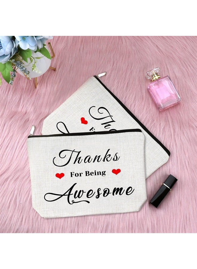 Sfodiary 2Pcs Thank You Gifts for Women Makeup Bag Appreciation Gift for Coworkers Boss Inspirational Gifts for Friends Sister Cosmetic Bags Birthday Gift for Mom Grandma Christmas Gift Travel Cosmetic Pouch - Image 3