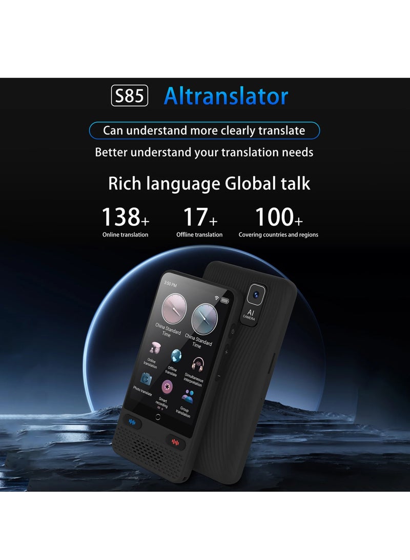 Portable Language Translator Device S85, with 138 Languages Voice Translating Offline Translation Support Voice Video Recording - Image 5
