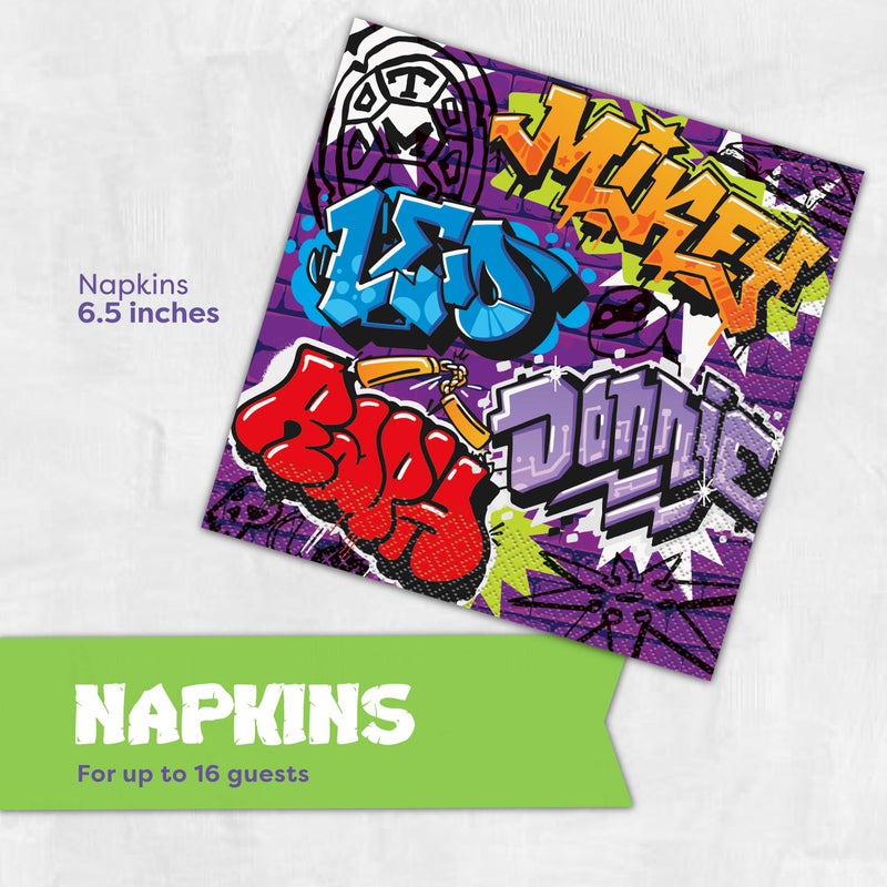 Unique Teenage Mutant Ninja Turtle Party Decorations | 16 Plates & 16 Napkins | Officially Licensed | NInja Turtle Birthday Party Supplies | TMNT Mutant Mayhem Movie - Image 4