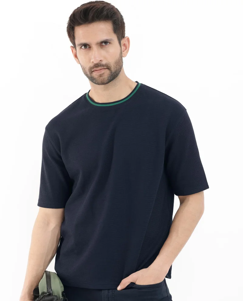 Rare Rabbit Men's Oversized Textured T-Shirt