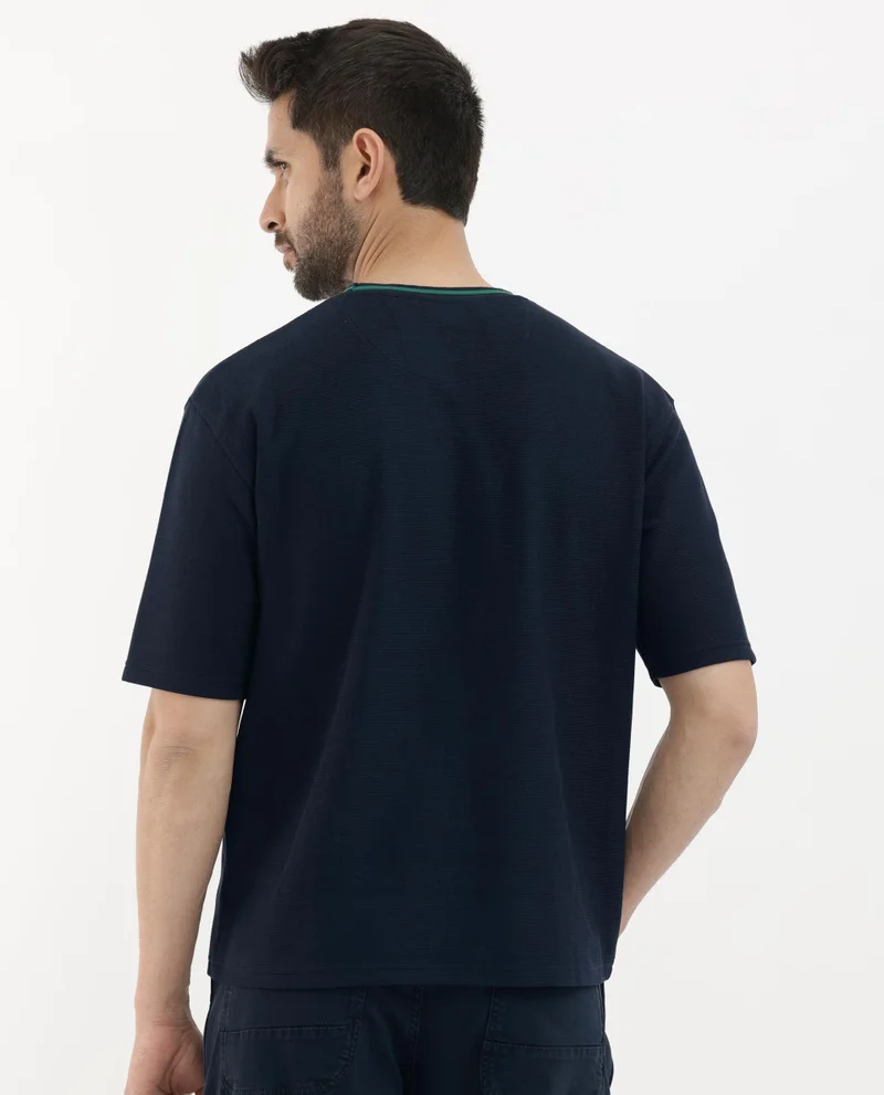 Rare Rabbit Men's Oversized Textured T-Shirt