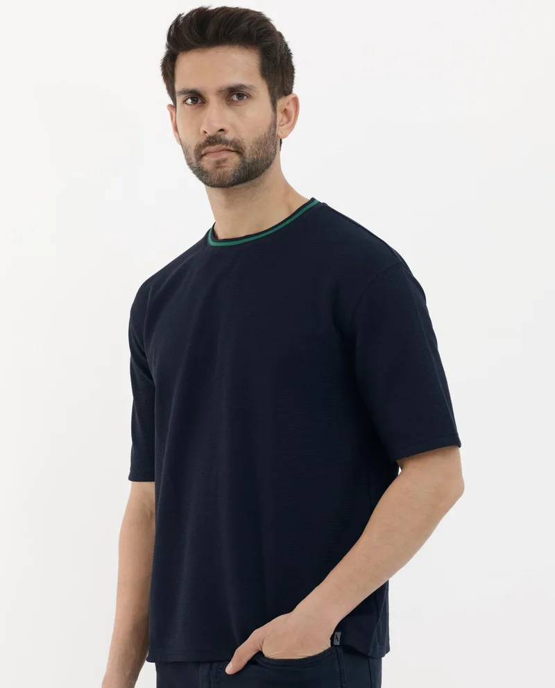 Rare Rabbit Men's Oversized Textured T-Shirt