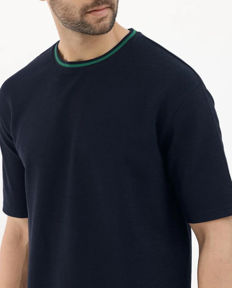Rare Rabbit Men's Oversized Textured T-Shirt