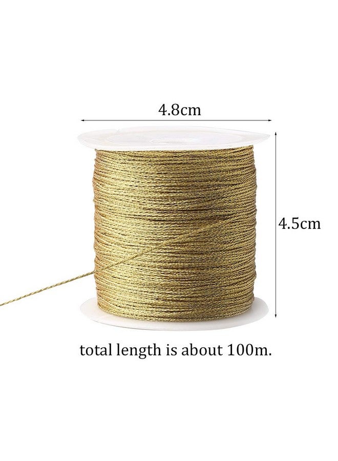 Pengxiaomei 218 Yards/656 Feet Metallic Cord 2 Pcs Spool Metallic Thread Colored Jewelry Thread Colored Craft Gold String Tinsel String Craft Making Cord For Gift Wrapping(0.5Mm) - Image 3