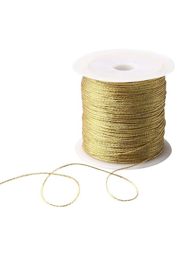 Pengxiaomei 218 Yards/656 Feet Metallic Cord 2 Pcs Spool Metallic Thread Colored Jewelry Thread Colored Craft Gold String Tinsel String Craft Making Cord For Gift Wrapping(0.5Mm) - Image 2