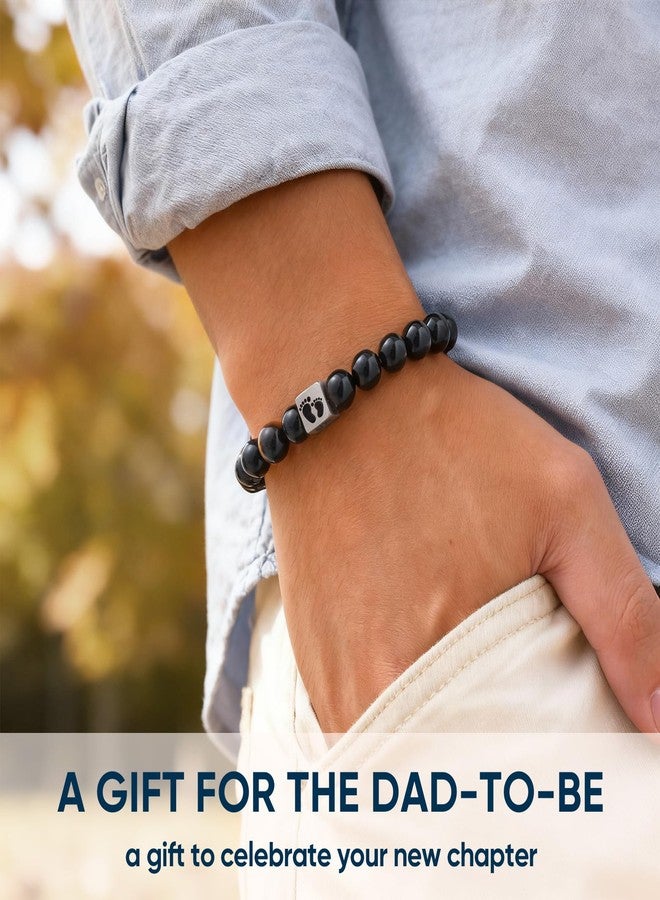 FLHEART Gift for Men Cross Chain Bracelets for Men Women, New Dad Gifts - Love/Strength - Natural Stone Bracelets for Men - First Time Dad Gifts, Daddy to be Bracelet Valentine's Day - Image 2