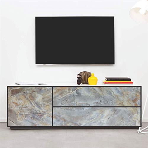 Elton High Gloss Pearl Marble Furniture Film Interior Film Wallpaper for Cupboard Door, Almirah, Fridge, Tabletop, Wall, Floor, DIY & Other Renovation Projects : (50 Squre Feet) - Image 2