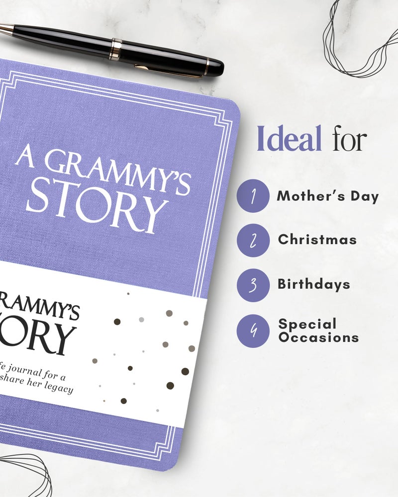 Coco & Lan Grammy's Life Story Journal (Hardcover): A Meaningful Keepsake for Grammy to Share Her Journey & Memories, Book Includes 250+ Prompt Questions, Sentimental Gift for Mother's Day, Birthday, Christmas - Image 5