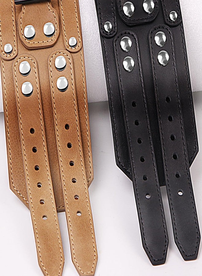 VIQIV Smart Watch Bracelet Bands Compatible with Apple Watch 42mm/44mm/45mm/49mm Smartwatch Straps for Iwatch Series Ultra/9/8/7/6/5/4/3/2/1/SE for Men Women, Handmade Genuine Leather Wristband - Image 5