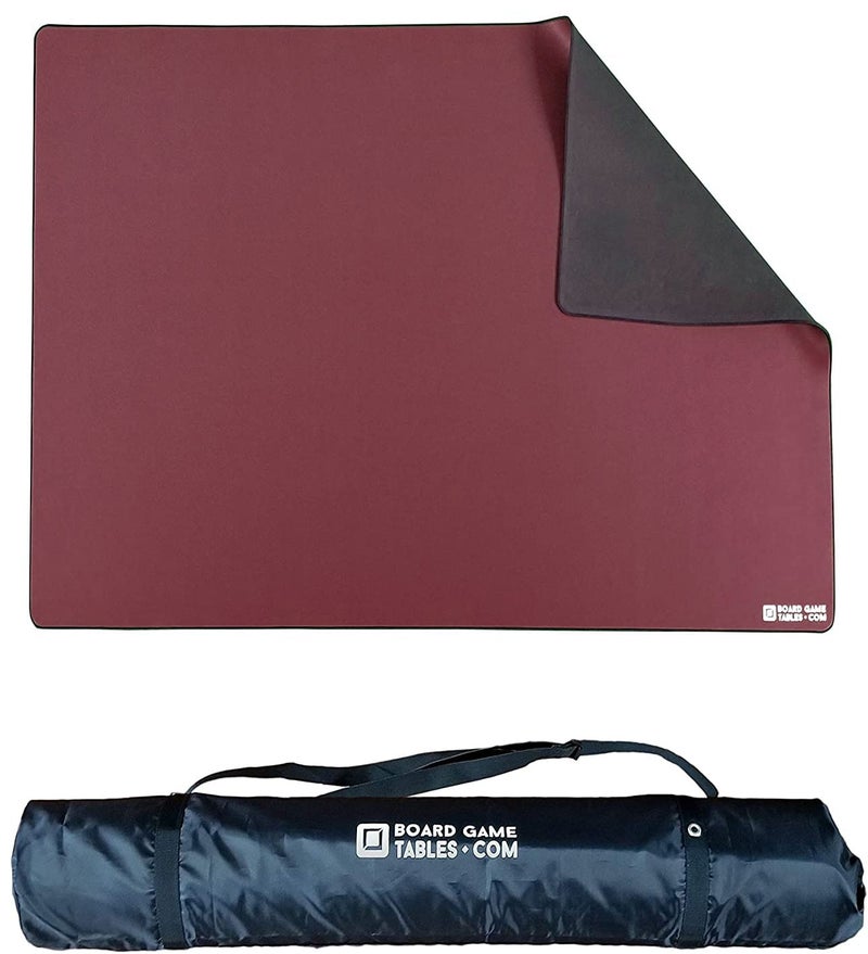 BOARD GAME TABLES.COM Board Game Playmat 25x4Thick Super CushionedStitched EdgeWater Resistant with Carrying Case for Tabletop Board Games Card Games RPG Games Small Burgundy - Image 3
