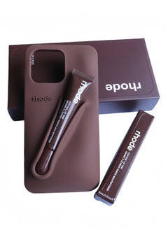 rhode Silicone lip holder for mobile phones, lip gloss phone case, phone case lip holder, iPhone back mount lip holder (with lip gloss, Espresso）  - Image 2