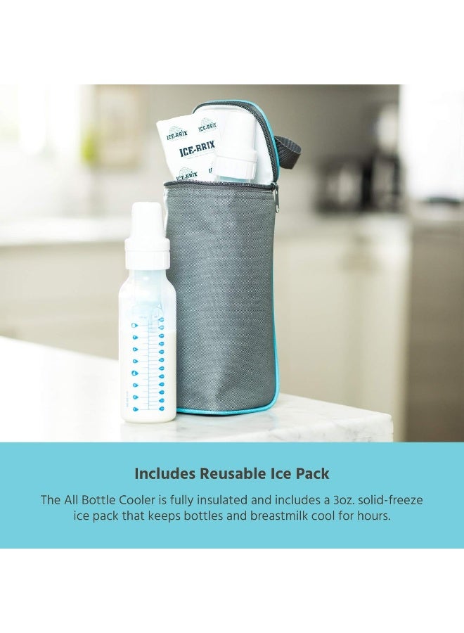 J.L. Childress Breastmilk Cooler Bag - Ice Pack Included - Insulated & Leak Proof Newborn Bottle Bag - Fits 1-2 Bottles - Bottle Bag for Daycare - Breastmilk Cooler Bag for Travel - Grey/Teal - Image 3