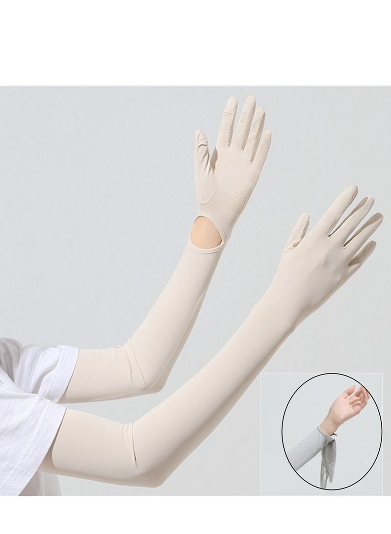 Generic Women's Summer Sunscreen Ice Silk Gloves Anti-Uv Cool Feeling Gloves Outdoor Sports Riding Gloves Driving Gloves - Image 1