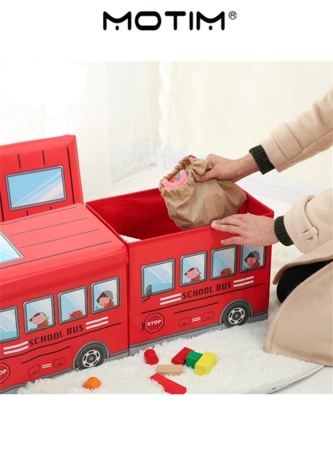 Motim Lidded Storage Bin Large and Foldable Organizer Box with Cute Patterns for Kid's ToyBook and Cloth  - Image 5
