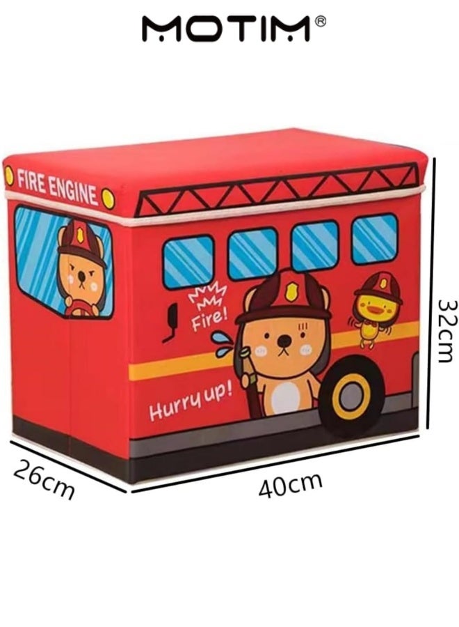 Motim Lidded Storage Bin Large and Foldable Organizer Box with Cute Patterns for Kid's ToyBook and Cloth  - Image 2