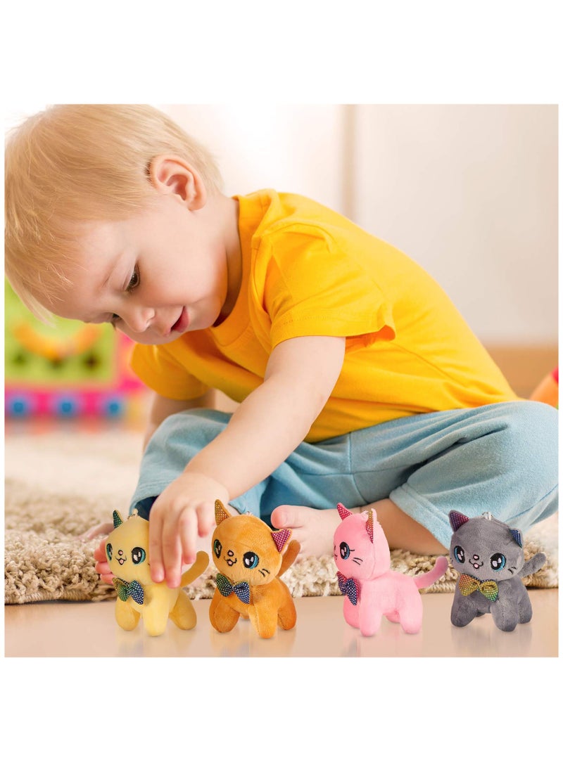 Zikra Plush Toy Cats Pendant, Mini Tiny Soft Stuffed Doll Hanging Pendant Ornament for DIY Keychain Birthday Decorations Party Kids 8 Pieces - Image 5