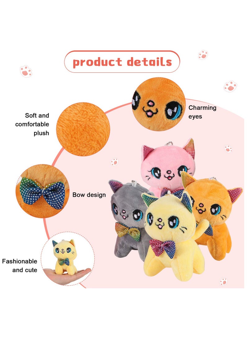 Zikra Plush Toy Cats Pendant, Mini Tiny Soft Stuffed Doll Hanging Pendant Ornament for DIY Keychain Birthday Decorations Party Kids 8 Pieces - Image 2