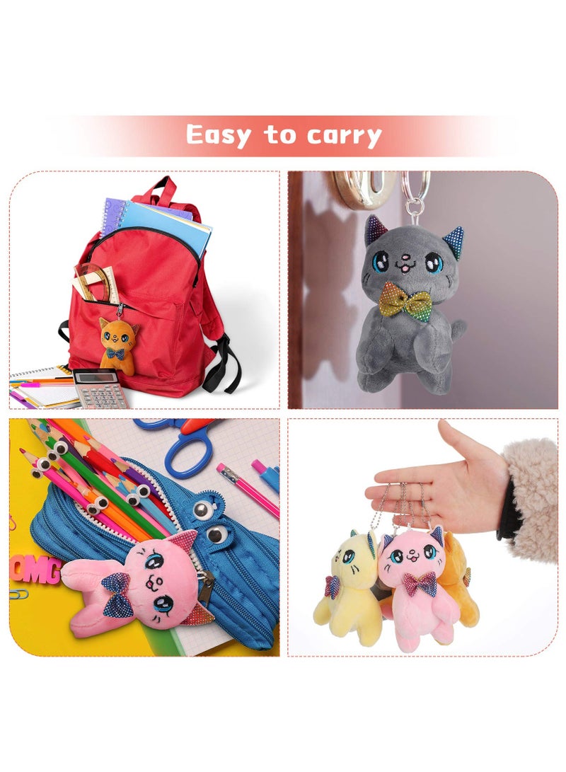 Zikra Plush Toy Cats Pendant, Mini Tiny Soft Stuffed Doll Hanging Pendant Ornament for DIY Keychain Birthday Decorations Party Kids 8 Pieces - Image 3