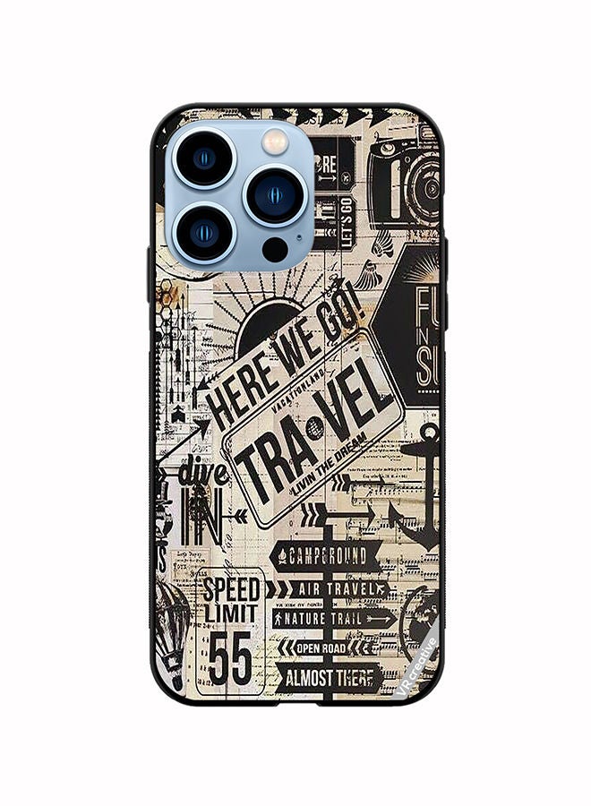 VR CREATIVE Protective Case Cover For Apple iPhone 14 Pro Max Here We Go Travel Design Multicolour - Image 1