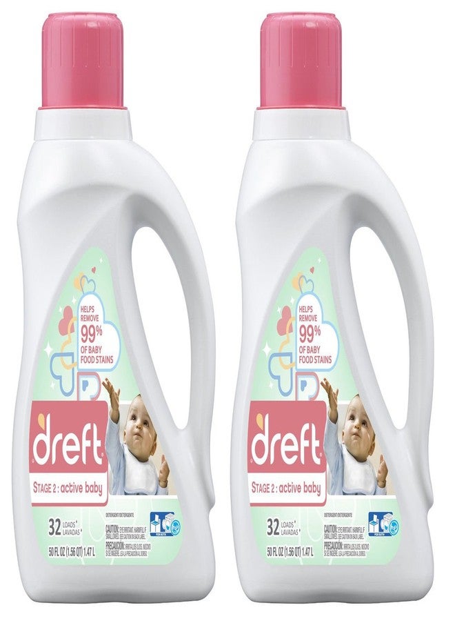 Dreft Active Baby Liquid Detergent, 50.0 Ounce (Pack of 2) - Image 1