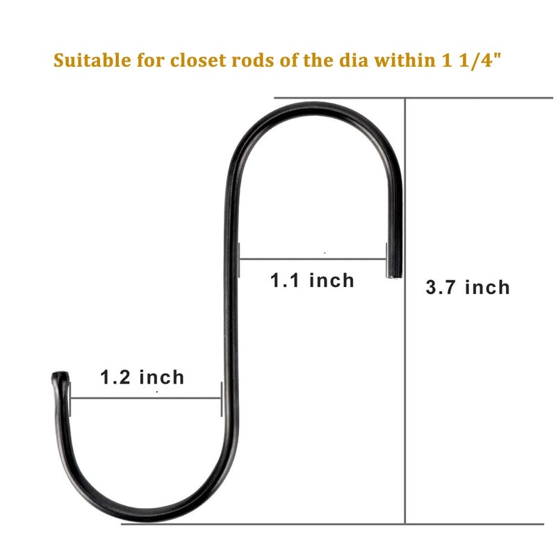 Evob 30 Pack Black Steel Hanging Hooks - Heavy Duty Metal Hooks for Hanging Pots, Pans, Cups, Bags, Jeans, Towels - Image 2