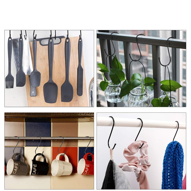 Evob 30 Pack Black Steel Hanging Hooks - Heavy Duty Metal Hooks for Hanging Pots, Pans, Cups, Bags, Jeans, Towels - Image 5