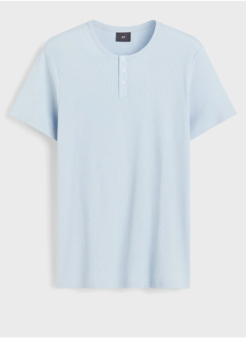 H&M Buttoned Neck Top & Shorts Set