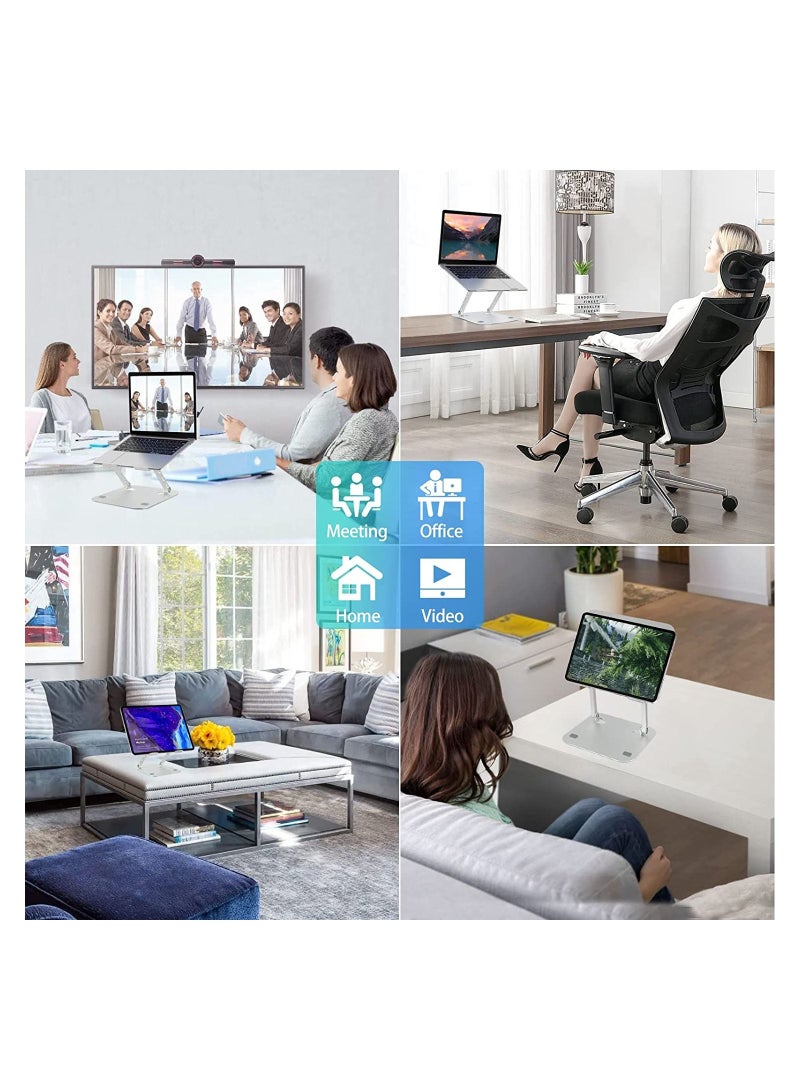 Laptop Stands,Multi-Angle Adjustable Laptop Holder Stand for Desk,Aluminum Ergonomic with Heat-Vent Portable Laptop Riser Holder Stand - Image 2