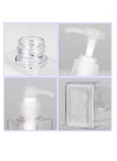 Jans 100ml (3.4oz) Pump Bottle Dispenser Jansburg 2 Pack Refillable Flat Square Plastic Lotion Dispenser Leakproof Empty Lotion Pump Bottle for Essential Oil Soap Lotion Shampoo Clear  - Image 4