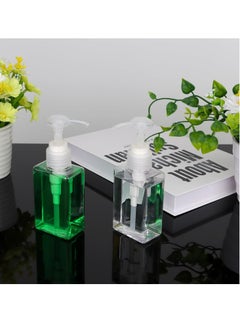Jans 100ml (3.4oz) Pump Bottle Dispenser Jansburg 2 Pack Refillable Flat Square Plastic Lotion Dispenser Leakproof Empty Lotion Pump Bottle for Essential Oil Soap Lotion Shampoo Clear  - Image 3
