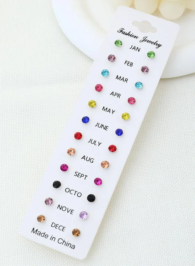 تايك تو مجموعة من 12 اقراط اذن كاجوال