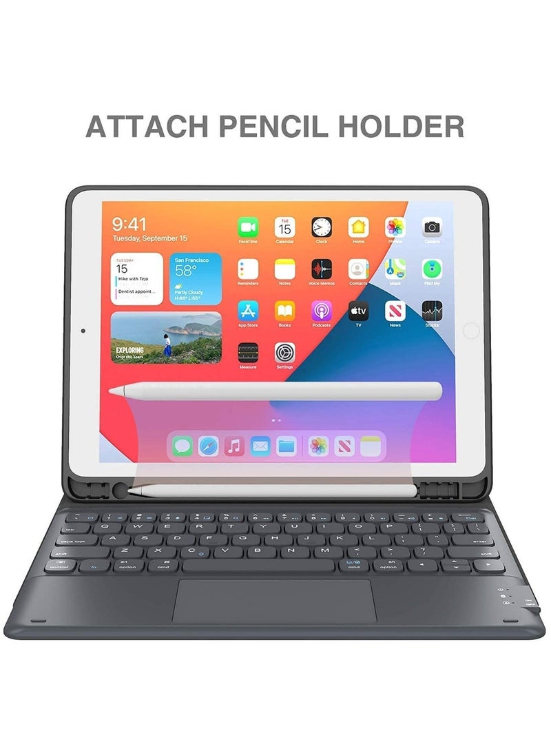 iPad Keyboard 9th Generation, Keyboard for iPad 8th Generation/7th Gen 10.2 Inch, Smart Trackpad, Detachable Wireless with Pencil Holder - Image 4