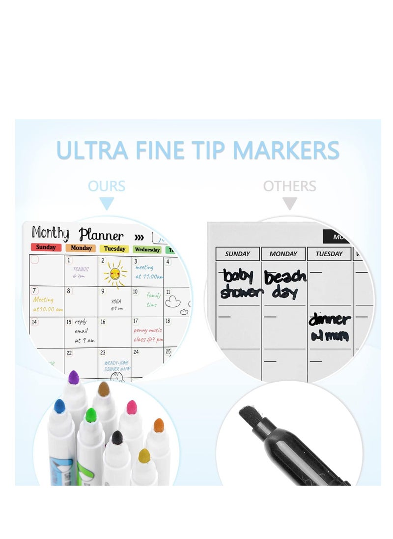 Cool Baby - COOLBABY Magnetic Dry Erase Calendar Whiteboard for Refrigerator 3 Boards Included Monthly Weekly Daily Calendar Whiteboard for Family Planner Kitchen Schedule Board 6 Markers 1 Eraser - Image 1