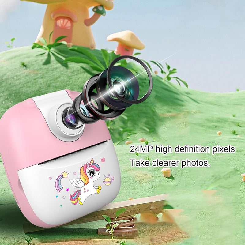 Instant Print Camera 24MP Selfie Digital Camera with 180 Degree Rotation Lens and Music Player - Image 5