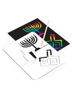 Izzy 'n' Dizzy Hanukkah Scratch Stencil Art Kit 8" X 6" Includes Sctatch Stick Chanukah Arts And Crafts Gifts And Games  - Image 5