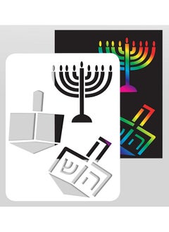 Izzy 'n' Dizzy Hanukkah Scratch Stencil Art Kit 8" X 6" Includes Sctatch Stick Chanukah Arts And Crafts Gifts And Games  - Image 4
