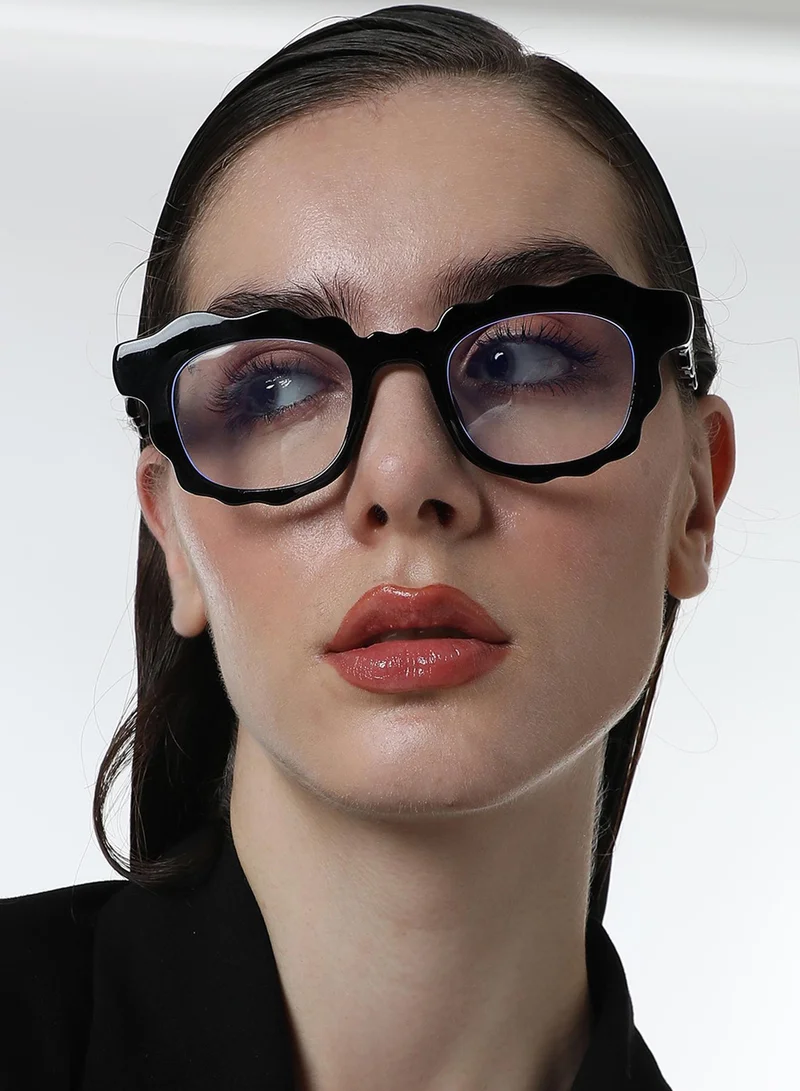 Haute Sauce The Wave Rectangular Sunglasses - Onyx Black