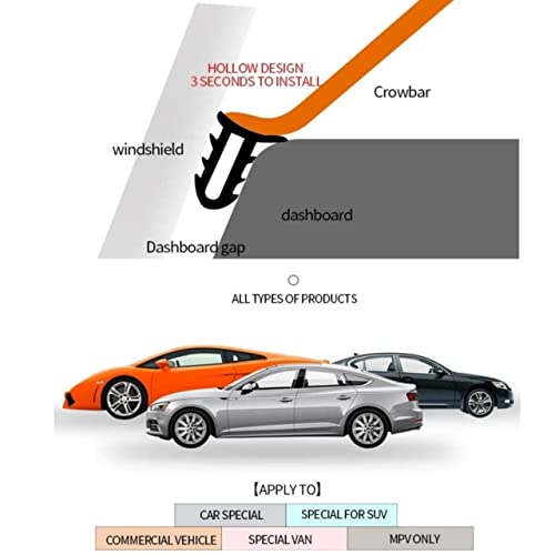 Careflection Car Dash Board Wind Shield Sound, Odour, Smell, Horn, Noise, Vibration Proof Sealing Strips Stickers (1.6M, Pack of 1) Rubber Gap Seal U Type Insulation (Free Installation Tool) - Image 2