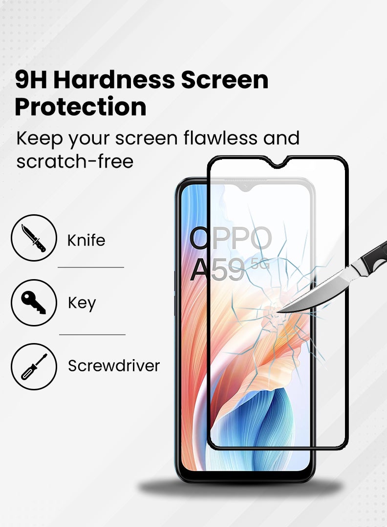 DUSALA Screen Protector For Oppo A59 6.56 Inch 9H Hardness Tempered Glass Film, Bubble Free Easy Installation, Full Coverage, Anti Scratch And Touch Sensitive - Image 3