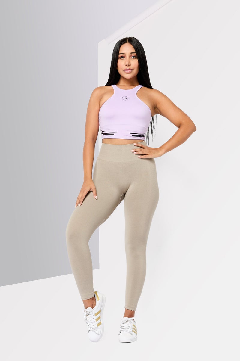 Adidas Women Brand Logo Padded Training Sports Bra, Lavender - Image 2