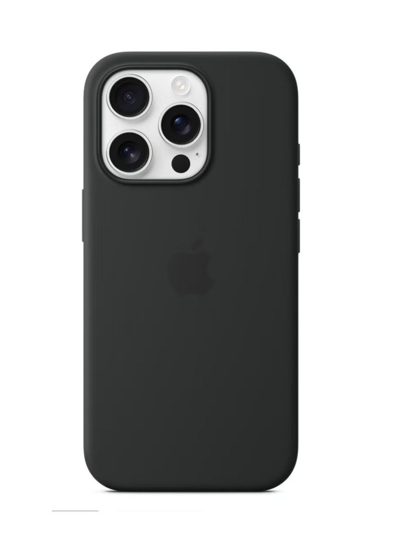 Silicone Apple MagSafe Silicone Case for iPhone 16 Pro – Black - Image 1