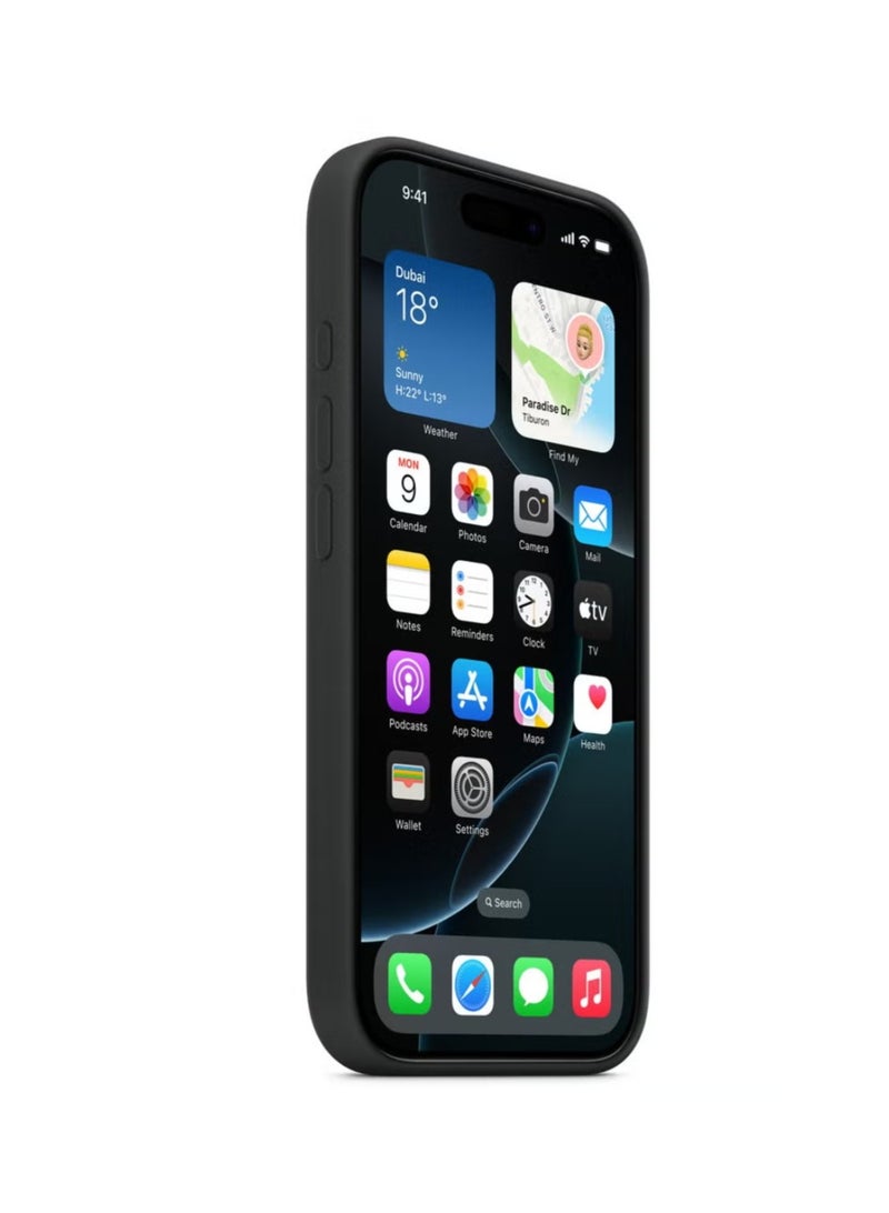 Silicone Apple MagSafe Silicone Case for iPhone 16 Pro – Black - Image 2