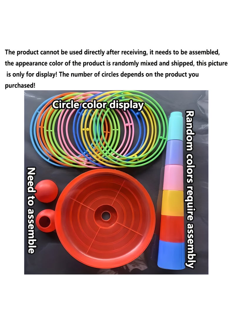 LIXADA Colorful Plastic Sport Ring Toss Game Set Party Outdoor Puzzle Hoop Kindergarten Competition Game Stall Birthday, Special Festival Gift, Gift for Kids Age 3+ (Accessory Random Color)  - Image 3