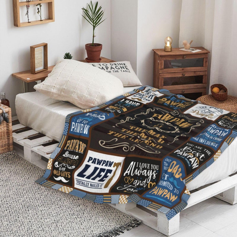 SIKLTY Pawpaw Gifts Throw Blanket 60"" x 50""  Birthday Gifts for Pawpaw from Grandkids  Paw Paw Gifts from Grandchildren  Best Pawpaw Gifts for Men  Paw Paw Gifts for Grandpa from Grandson Granddaughter - Image 3