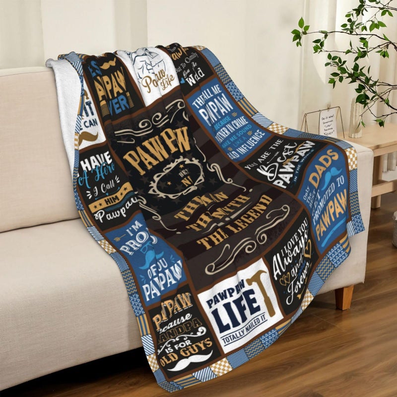 SIKLTY Pawpaw Gifts Throw Blanket 60"" x 50""  Birthday Gifts for Pawpaw from Grandkids  Paw Paw Gifts from Grandchildren  Best Pawpaw Gifts for Men  Paw Paw Gifts for Grandpa from Grandson Granddaughter - Image 2