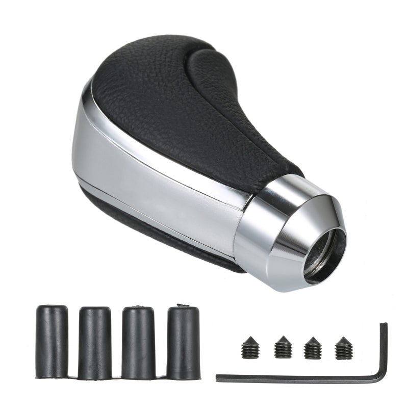 Automatic Shift Knob: Silver Premium PU Leather & ABS Material - Stylish Durable Design Gear Shift Knob for GM Aftermarket Replacement - Image 2