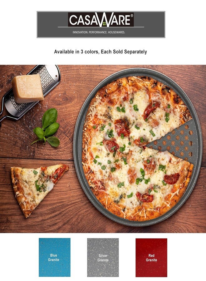casaWare Perforated Pizza Pan 12-inch, Ceramic Coated NonStick (Blue Granite) - Image 4