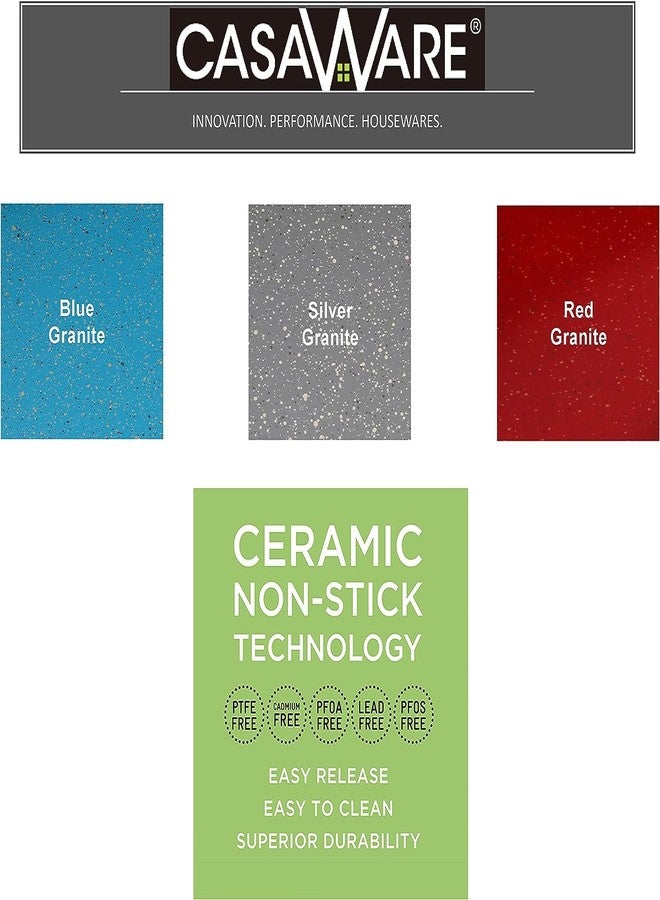 casaWare Perforated Pizza Pan 12-inch, Ceramic Coated NonStick (Blue Granite) - Image 5