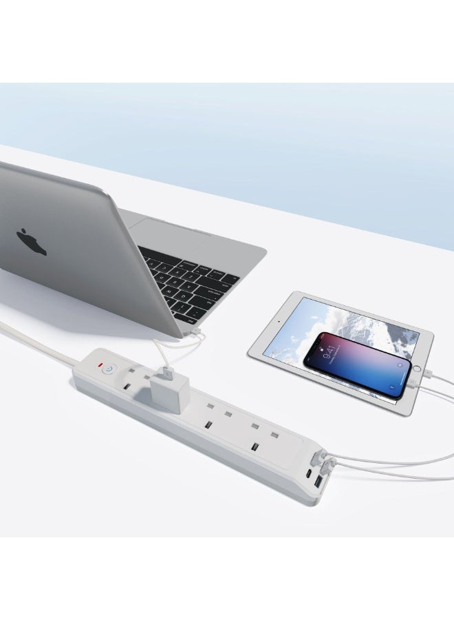 منفذ طاقة عالمي للشحن، مقبس USB، وظيفة توقيت، شريط طاقة قابل للتوسيع - Image 3